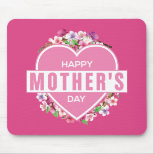 Dia de as mães Feliz Floral Elegante   Mouse Pad
