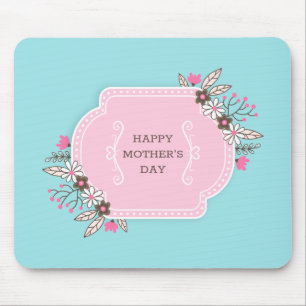 Dia de as mães Feliz Floral Elegante Mouse Pad