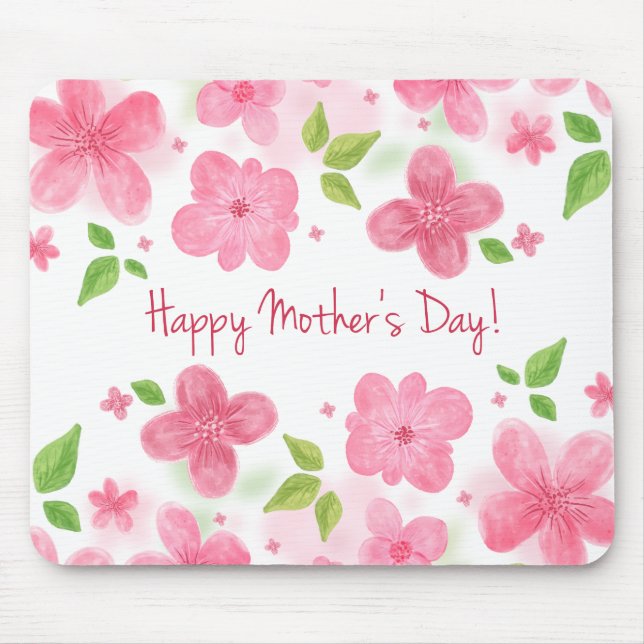 Dia de as mães Feliz Floral Elegante | Mouse Pad (Frente)