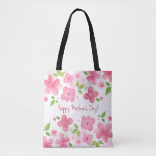 Dia de as mães Feliz Floral Elegante Tote Bag