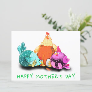 Dia de as mães Feliz - Galinhas Esperando Ovo Para