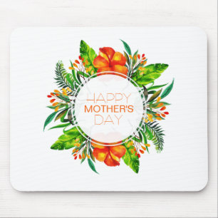 Dia de as mães Feliz Tropical Floral Mousepad