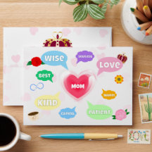 Dia de as mães Melhor Mãe Palavras Nuvens Rainha A