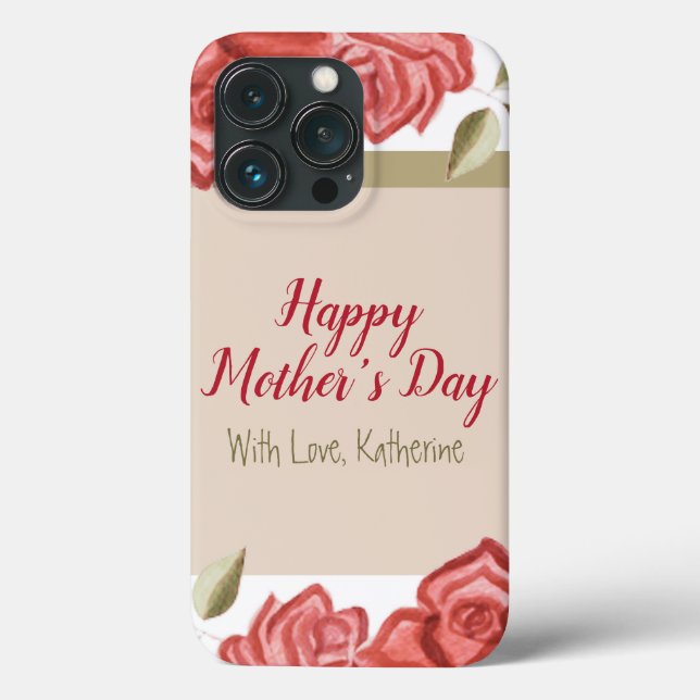 Dia de as mães Moderno Floral Cortante Elegante (Verso)