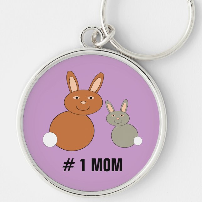 Dia de as mães Número 1 Mãe Chaveiro Personalizada (Frente)