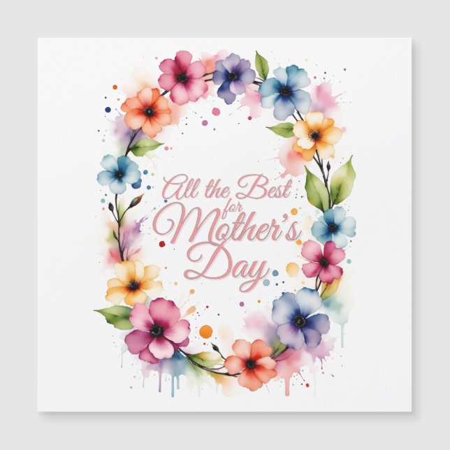 Dia de as mães Watercolor Floral Wreath (Frente)