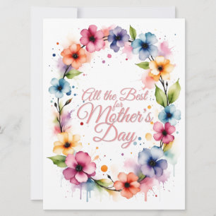 Dia de as mães Watercolor Floral Wreath