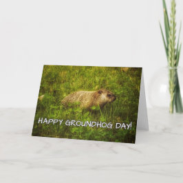 Dia de Groundhog feliz! cartão
