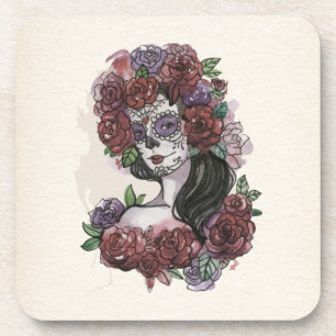 Dia de los Muertos, desenhado à mão Porta copos