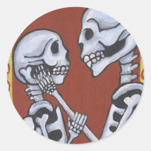 Dia de los muertos esboços em um autocolante amor