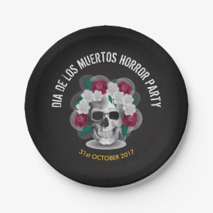 Dia de los Muertos Halloween Pratos de Papel