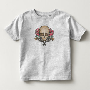Dia de los Muertos Skull e Guns   Camiseta