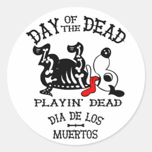 dia de los muertos tocar morto com adesivo