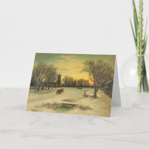 Dia de Natal da Igreja, Um Cartão de Natal vintage