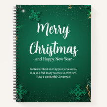 Dia de Natal Simples Verde e Branco de 8,5" x 11"