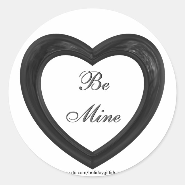 Dia de os namorados "Be Mine" Coração - Adesivos (Frente)