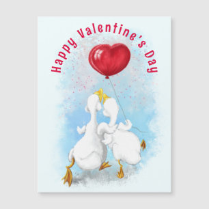Dia de os namorados Card Magnet com Casal Duck Lov