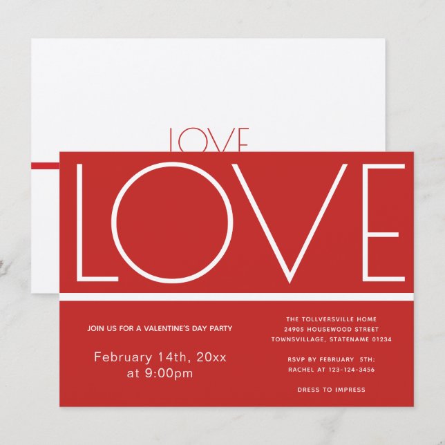 Dia de os namorados de amor | Convite (Frente/Verso)