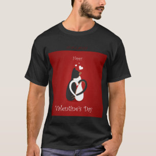 Dia de os namorados de camiseta preta