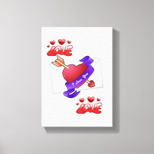 Dia de os namorados de impressão de tela estendida