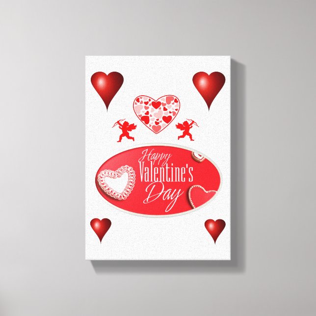 Dia de os namorados de impressão de tela estendida (Frente)