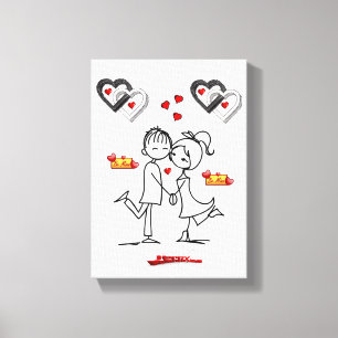 Dia de os namorados de impressão de tela estendida