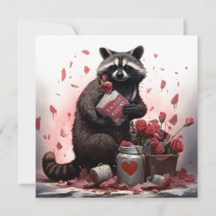 Dia de os namorados de poesia de lixo Raccoon