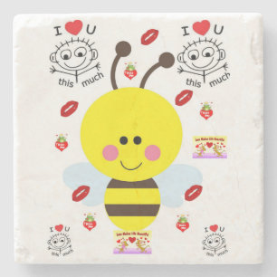 Dia de os namorados de Porta copos de pedra mármo