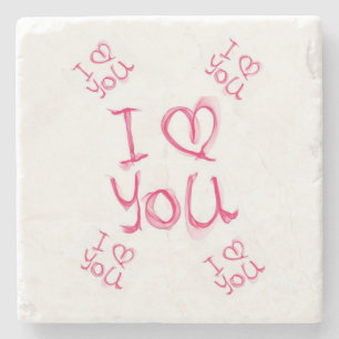 Dia de os namorados de Porta copos de pedra mármor