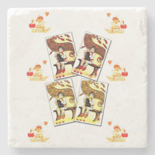 Dia de os namorados de Porta copos de pedra mármor