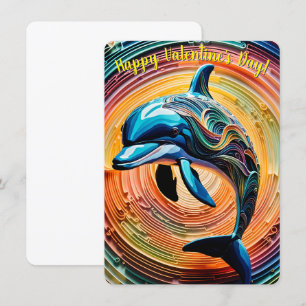 Dia de os namorados Feliz e Colorido de Golfinhos