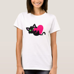 dia de os namorados Gatinho preto Camisa branca