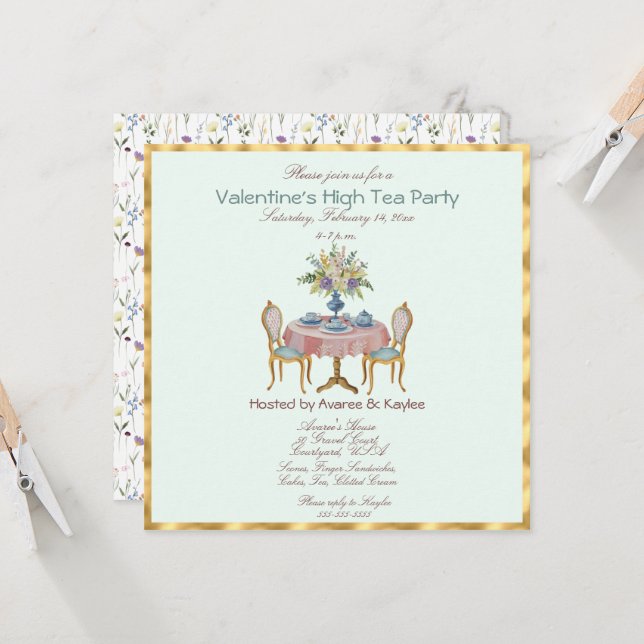 Dia de os namorados High Tea Party (Frente/Verso In Situ)