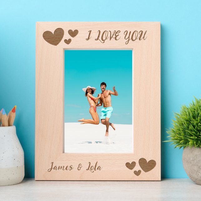 Dia de os namorados Para Sua Madeira Personalizada (Valentines Day For Her Hearts Custom Wood Engraved Frames
)