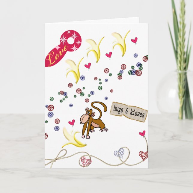 Dia de os namorados Saudação Cartão Bananas Amor M (Frente)