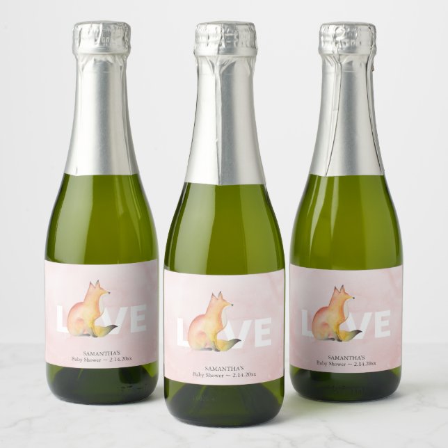 Dia de os namorados Watercolor Fox Brunch e Bubble (Garrafas)