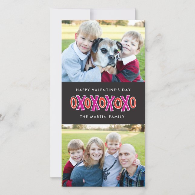 Dia de os namorados XOXO - Dois Cartões com fotos (Frente)