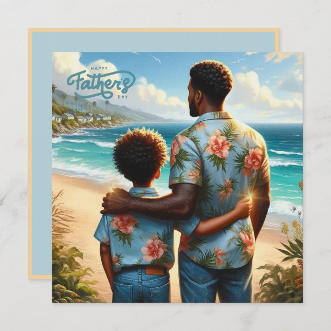 Dia de os pais Beach Bond Etnia Padre & Son (Frente/Verso)