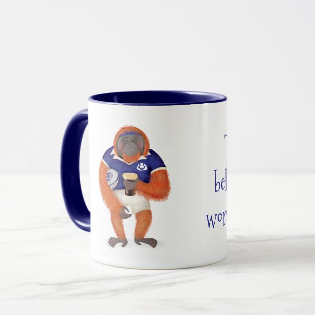 Dia de os pais de Rugby orangotan melhor caneca de (Frente Esquerda)