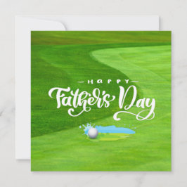 Dia de os pais feliz de golfe no campo de golfe co