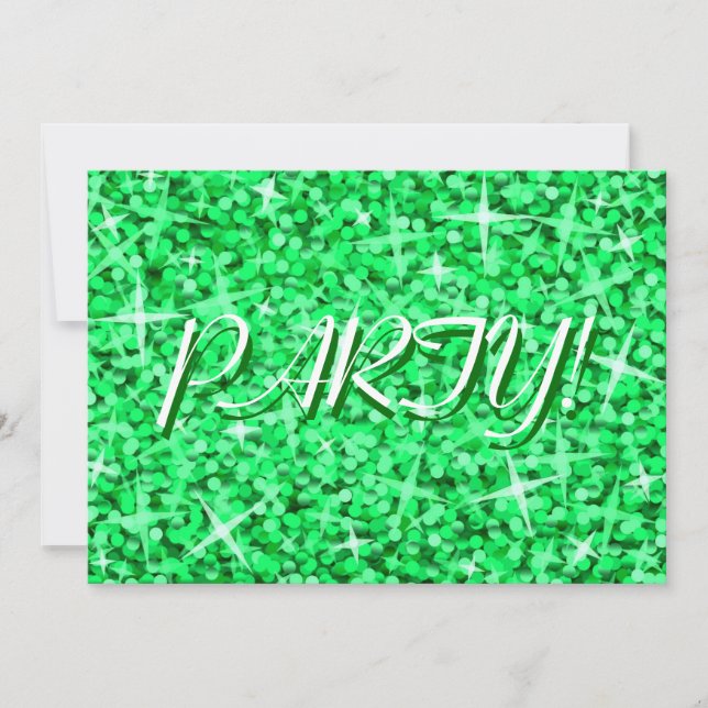 Dia de São Patrício de convite do Glitz Green (Frente)