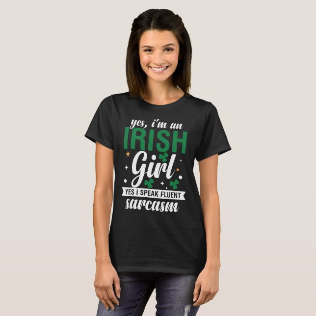 Dia de São Patrício, Irish Girl Legal T-Shirt (Frente Completa)