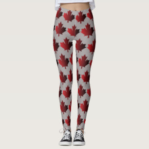 Dia do Canadá Leggings Folha de Bordo Canadense Ve