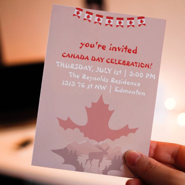 Dia do Canadá, Moose, 1 de julho, Convite à rua (Canada Day Moose July 1st Invitation
)