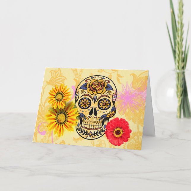 Dia do Cartão de Crânio para Doces Mortos (Frente)