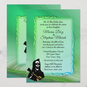 Dia do Convite para Casamento Verde da Morte