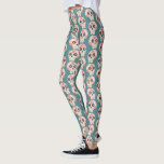 Dia do Crânio do Açúcar das Leggings Verdes Mortas<br><div class="desc">O padrão do crânio de açúcar morto,  perfeito para Dia de los Muertos,  Cinco de Mayo e Halloween. Crânios decorados num fundo verde-teal.</div>