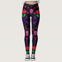 Dia do Crânio Morto e Leggings Ósseas