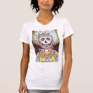 Dia do esqueleto inoperante com t-shirt dos