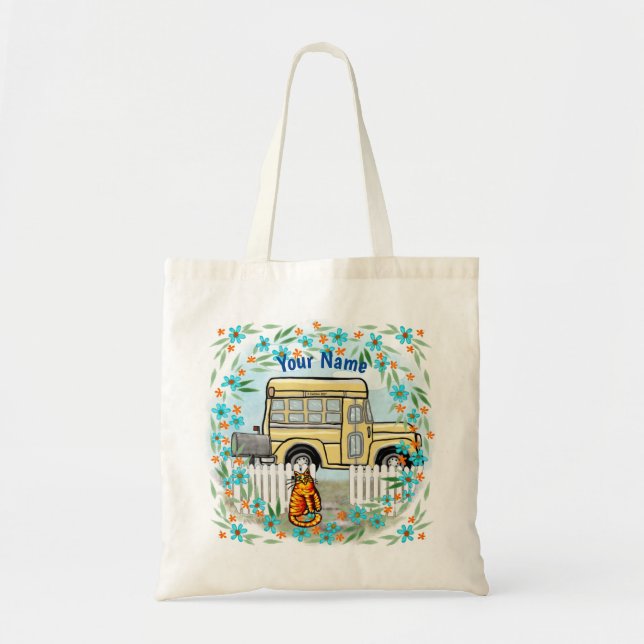 Dia do Ônibus Escolar   bolsa tote (Frente)